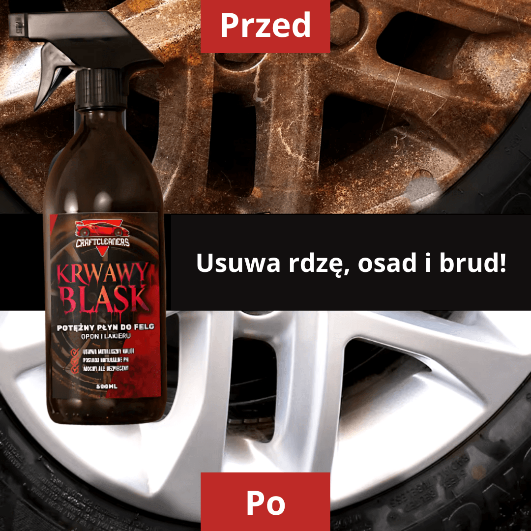 KRWAWY BLASK - MOCNY PŁYN DO MYCIA FELG I OPON